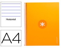 Cuaderno espiral a4 micro antartik tapa forrada80h 90 gr horizontal 1 banda 4 taladros color mostaza