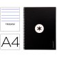 Cuaderno espiral a4 micro antartik tapa forrada80h 90 gr horizontal 1 banda 4 taladros color negro