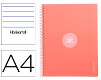 Cuaderno espiral a4 micro antartik tapa forrada80h 90 gr horizontal 1 banda 4 taladros color rosa claro