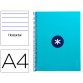 Cuaderno espiral a4 micro antartik tapa forrada80h 90 gr horizontal 1 banda 4 taladros color turquesa