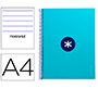 Cuaderno espiral a4 micro antartik tapa forrada80h 90 gr horizontal 1 banda 4 taladros color turquesa