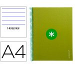 Cuaderno espiral a4 micro antartik tapa forrada80h 90 gr horizontal 1 banda 4 taladros color verde