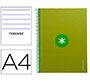 Cuaderno espiral a4 micro antartik tapa forrada80h 90 gr horizontal 1 banda 4 taladros color verde