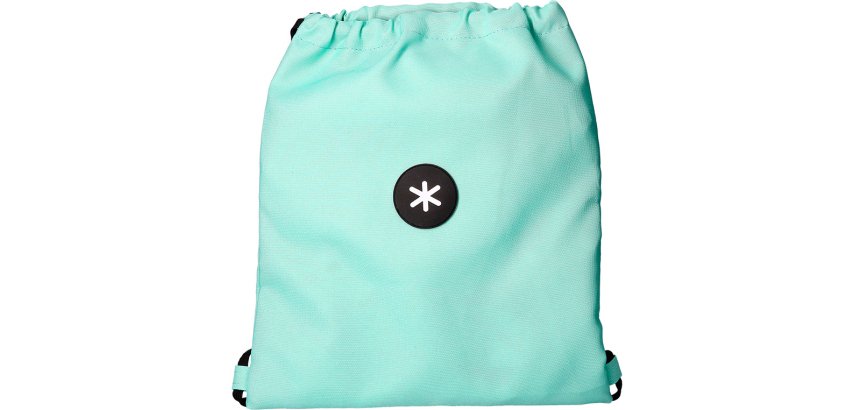 Mochila saco plano antartik bolsillo interior con cremallera color verde menta 350x400 mm