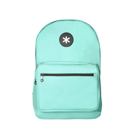 Mochila antartik con asa y bolsillo frontal con cremallera color verde menta 320x140x430 mm