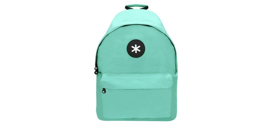 Mochila antartik con asa y bolsillos con cremallera color verde menta 310x160x410 mm