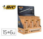 Boligrafo bic cristal renew 21 expositor 15 unidades azul + 6 negro regalo 50 bic cristal azul