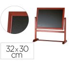 Pizarra marron liderpapel para hosteleria doble cara volteable con superficie para rotuladores 32x30 cm