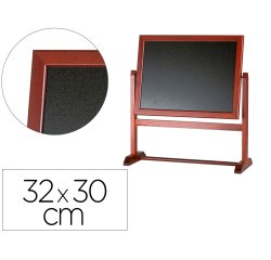 Pizarra marron liderpapel para hosteleria doble cara volteable con superficie para rotuladores 32x30 cm