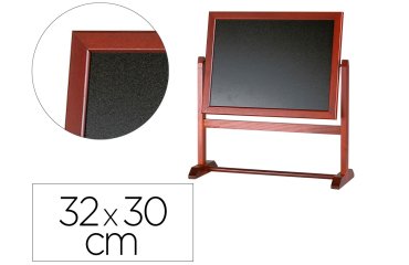 Pizarra marron liderpapel para hosteleria doble cara volteable con superficie para rotuladores 32x30 cm