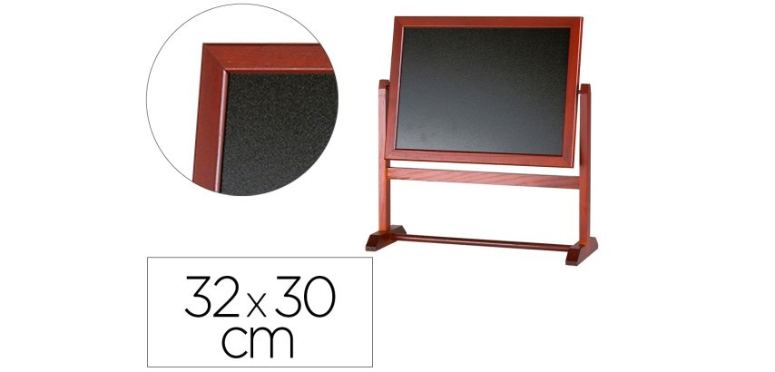 Pizarra marron liderpapel para hosteleria doble cara volteable con superficie para rotuladores 32x30 cm