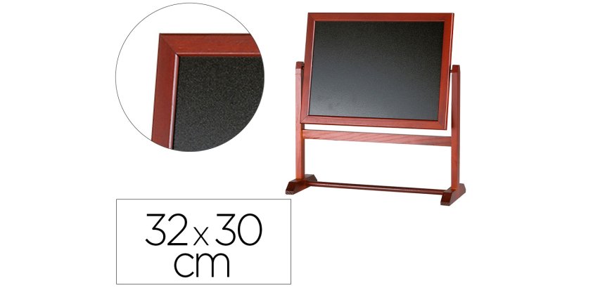 Pizarra marron liderpapel para hosteleria doble cara volteable con superficie para rotuladores 32x30 cm
