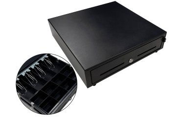 Cajón portamonedas manual negro 41cm