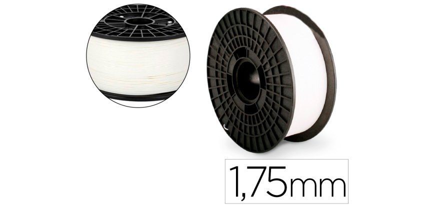 Filamento 3d colido pla nylon 1,75 mm 1 kg blanco