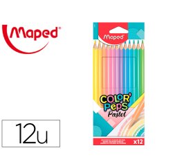 Lapices de colores maped color peps caja de 12 colores pastel surtidos