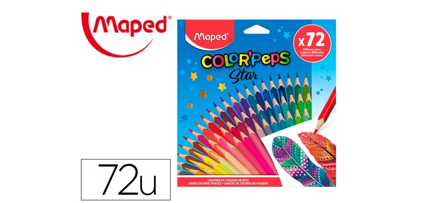 Lapices de colores maped color peps star caja de 72 unidades colores surtidos