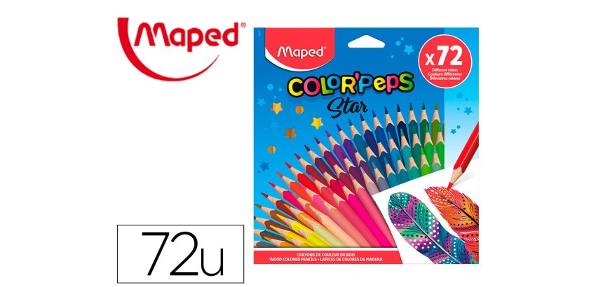 Lapices de colores maped color peps star caja de 72 colores surtidos