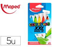 Rotulador maped color peps jumbo punta pincel caja de 5 colores surtidos