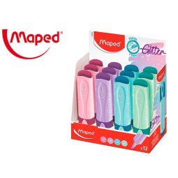 Rotulador maped fluorescente peps pastel con glitter colores surtidos