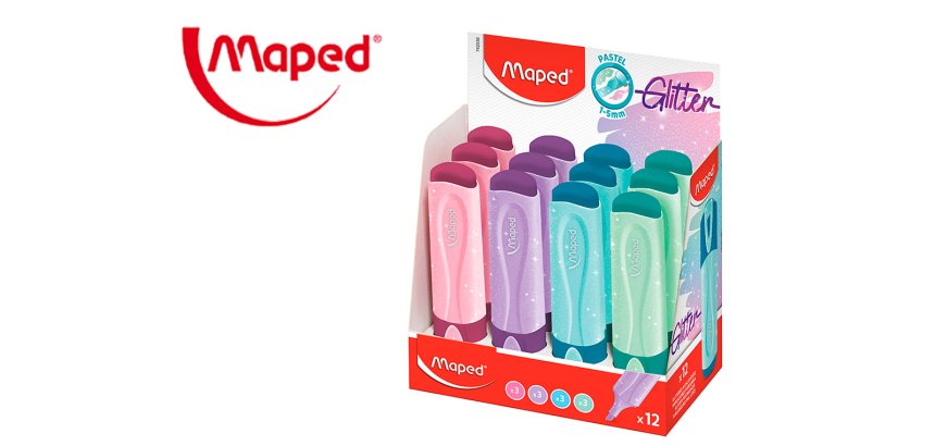 Rotulador maped fluorescente peps pastel con glitter colores surtidos