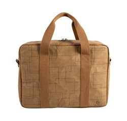 Maletín para portátil 14''origen vegetal para ordenador  ETERNECO® - Diseños geométricos marrones