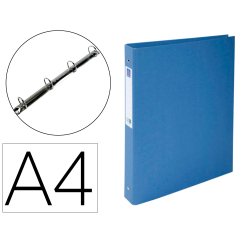 Carpeta de 4 anillas 30 mm redondas exacompta clean safe din a4 carton forrado azul