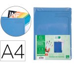 Carpeta dossier uñero exacompta clean safe cartulina 400 gr din a4 azul paquete de 5 unidades