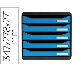 Fichero cajones sobremesa exacompta big-box clean safe 5 cajones azul