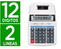 Calculadora liderpapel impresora pantalla papel 57 mm 12 digitos impresion bicolor blanca 235x155x62 mm