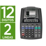 Calculadora liderpapel impresora pantalla papel 57 mm 12 digitos impresion bicolor negra 225x158x56 mm