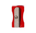 Sacapuntas liderpapel metalico cuña 1 uso color rojo