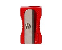 Sacapuntas liderpapel metalico cuña 1 uso color rojo