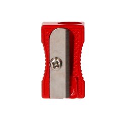Sacapuntas liderpapel metalico cuña 1 uso color rojo