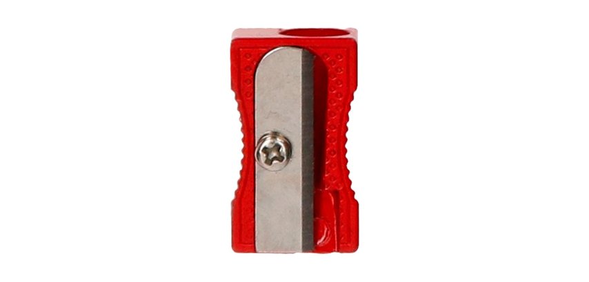 Sacapuntas liderpapel metalico cuña 1 uso color rojo
