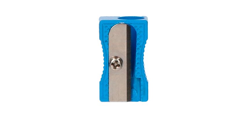 Sacapuntas liderpapel metalico cuña 1 uso color azul