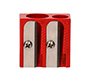 Sacapuntas liderpapel metalico cuña 2 usos color rojo