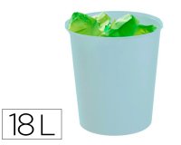 Papelera plastico archivo 2000 ecogreen 100% reciclada 18 litros color azul pastel 290x310 mm