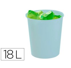 Papelera plastico archivo 2000 ecogreen 100% reciclada 18 litros color azul pastel