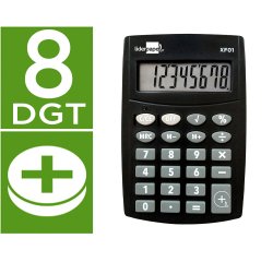 Calculadora liderpapel bolsillo xf01 8 digitos pilas color negro 99x64x9 mm