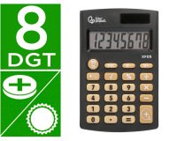Calculadora liderpapel bolsillo xf05 8 digitos solar y pilas color negro 98x62x8 mm