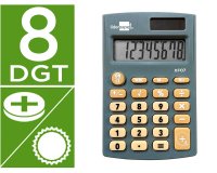 Calculadora liderpapel bolsillo xf07 8 digitos solar y pilas color gris 98x62x8 mm