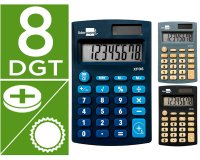 Calculadora liderpapel expositor 16 unidades colores bolsillo xf08 8 digitos solar y pilas 98x62x8 mm