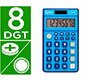 Calculadora liderpapel bolsillo xf09 8 digitos solar y pilas color azul 115x65x8 mm