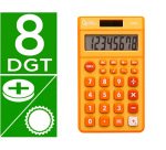 Calculadora liderpapel bolsillo xf10 8 digitos solar y pilas color naranja 115x65x8 mm