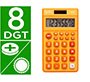 Calculadora liderpapel bolsillo xf10 8 digitos solar y pilas color naranja 115x65x8 mm