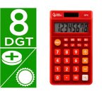 Calculadora liderpapel bolsillo xf11 8 digitos solar y pilas color rojo 115x65x8 mm