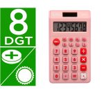 Calculadora liderpapel bolsillo xf12 8 digitos solar y pilas color rosa 115x65x8 mm