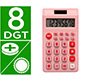 Calculadora liderpapel bolsillo xf12 8 digitos solar y pilas color rosa 115x65x8 mm