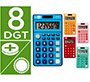 Calculadora liderpapel bolsillo xf14 8 digitos solar y pilas 115x65x8 mm expositor de 16 unidades colores