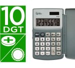 Calculadora liderpapel bolsillo xf15 10 digitos con tapa solar y pilas color gris 123x75x12 mm